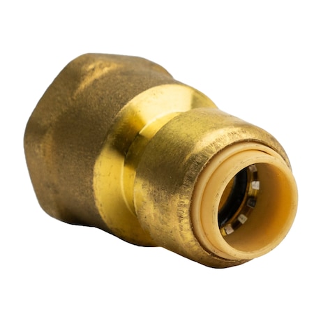 Quickfitting 3/8in Push-to-Connect x 1/2in FNPT Brass Female Straight Reducing Adapter Fitting LF840FR